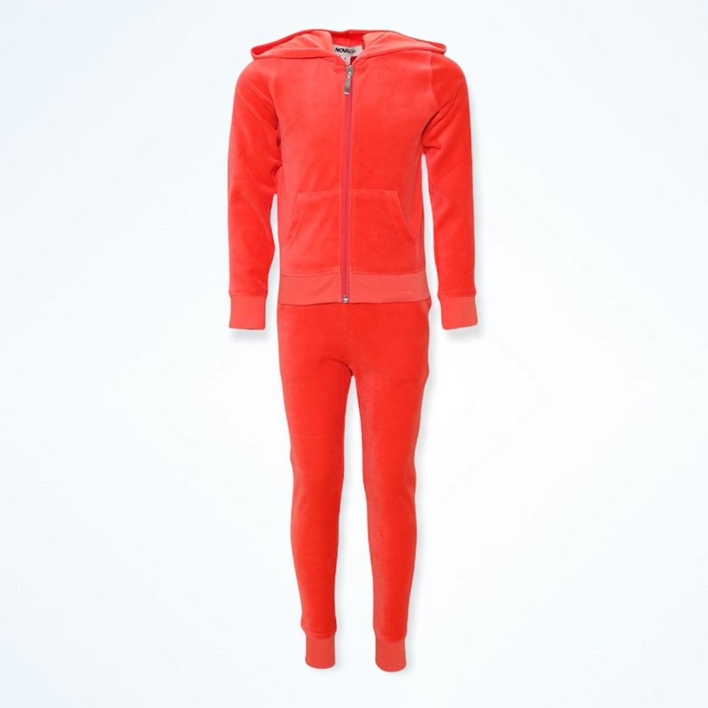 Fashion nova kid mini original trendsetter velour set orange size 12